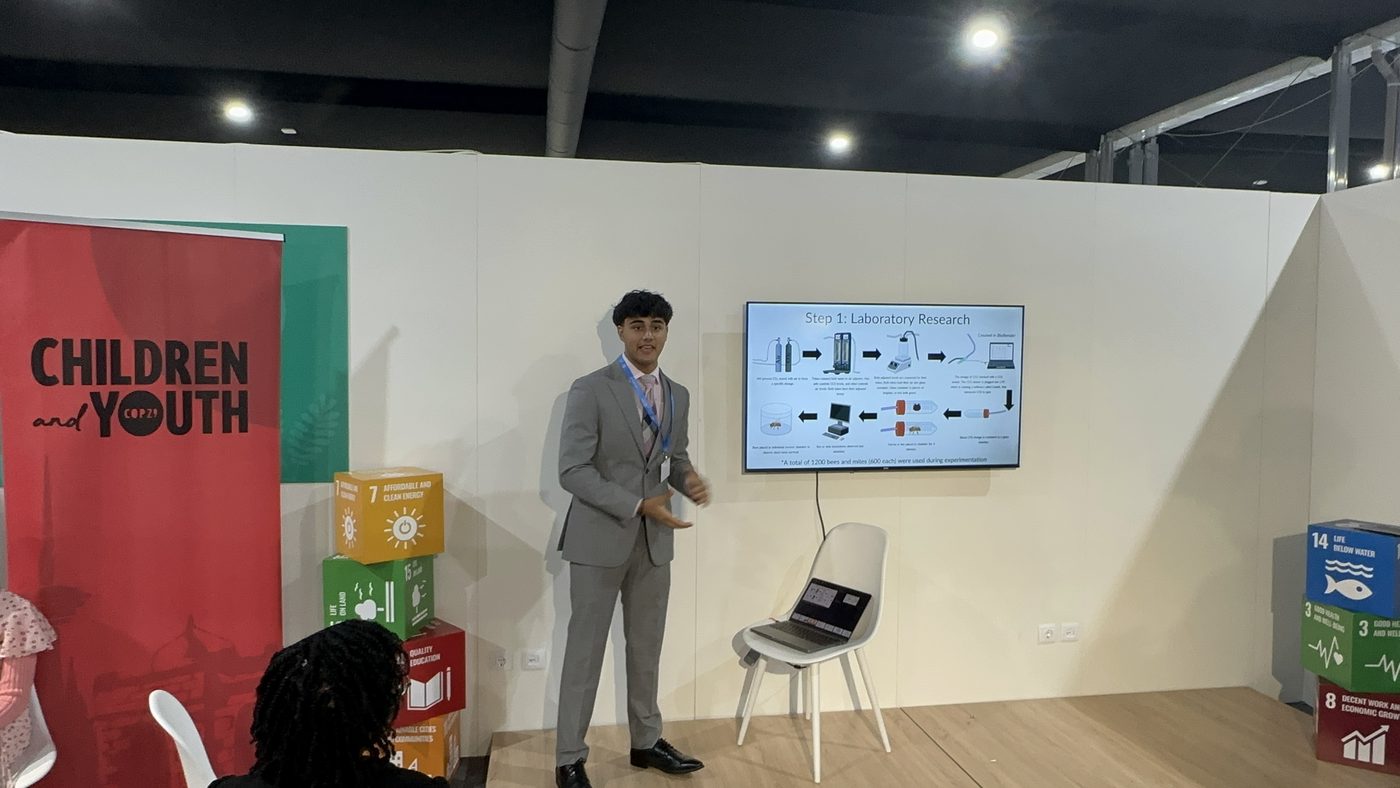 Presenting at the COP29 youth pavilion
